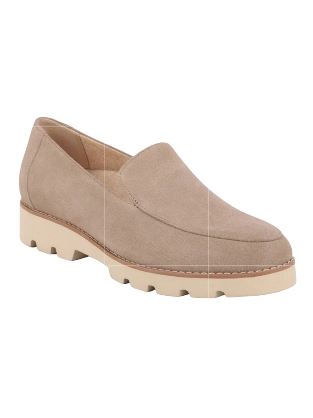 Vionic Kensley Loafer Taupe Suede Platform Size 9 NWOT